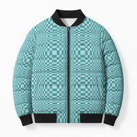 Cyan Filipino Binakol Motifs Bomber Puffer Jacket Mabuhay Philippines Festival Kusikus Pattern LT14 Unisex Cyan - Polynesian Pride