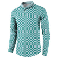 Cyan Filipino Binakol Motifs Button Sweatshirt Mabuhay Philippines Festival Kusikus Pattern LT14 - Polynesian Pride