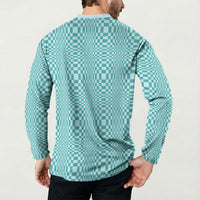 Cyan Filipino Binakol Motifs Button Sweatshirt Mabuhay Philippines Festival Kusikus Pattern LT14 - Polynesian Pride