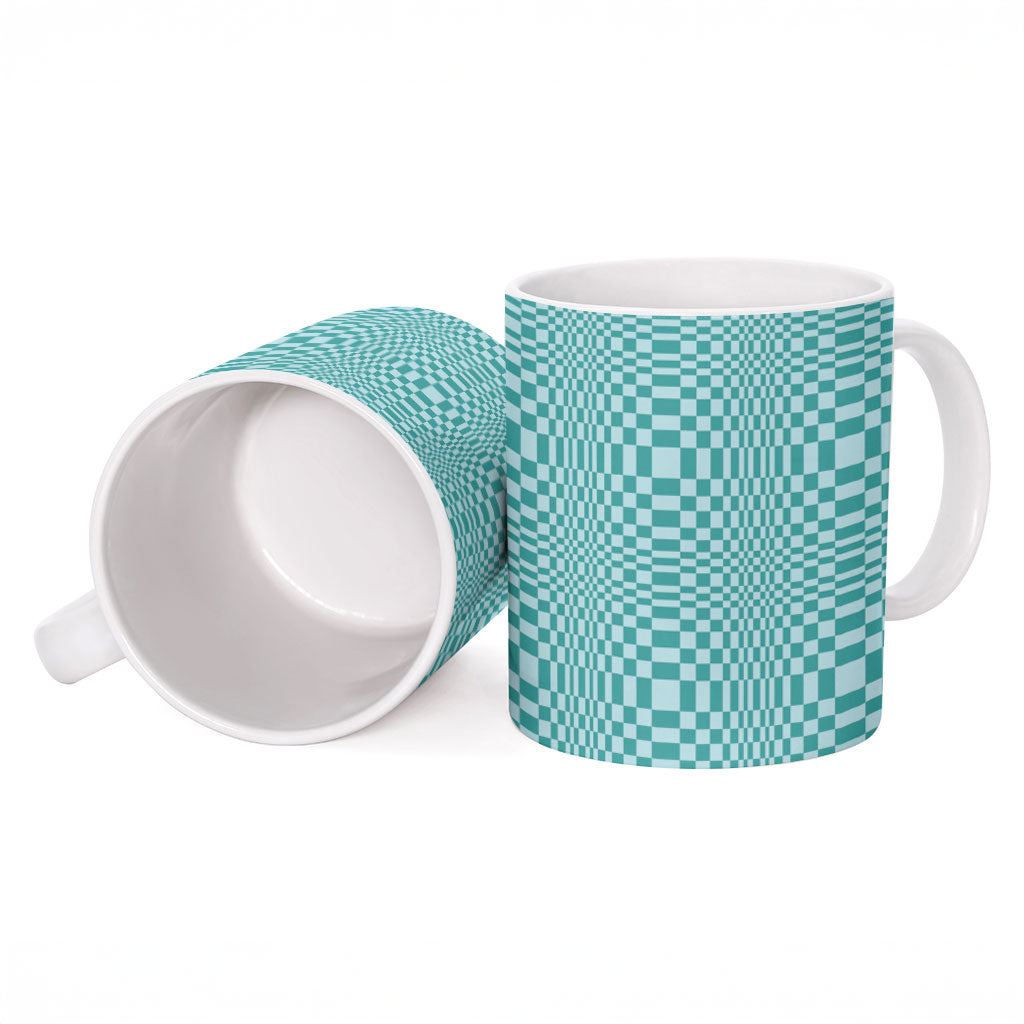 Cyan Filipino Binakol Motifs Ceramic Mug Mabuhay Philippines Festival Kusikus Pattern LT14 - Polynesian Pride