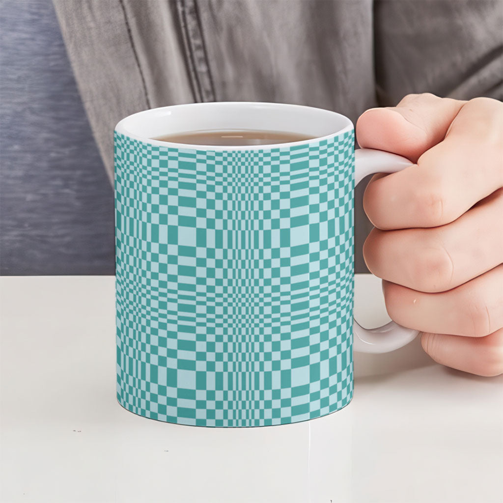 Cyan Filipino Binakol Motifs Ceramic Mug Mabuhay Philippines Festival Kusikus Pattern LT14 - Polynesian Pride