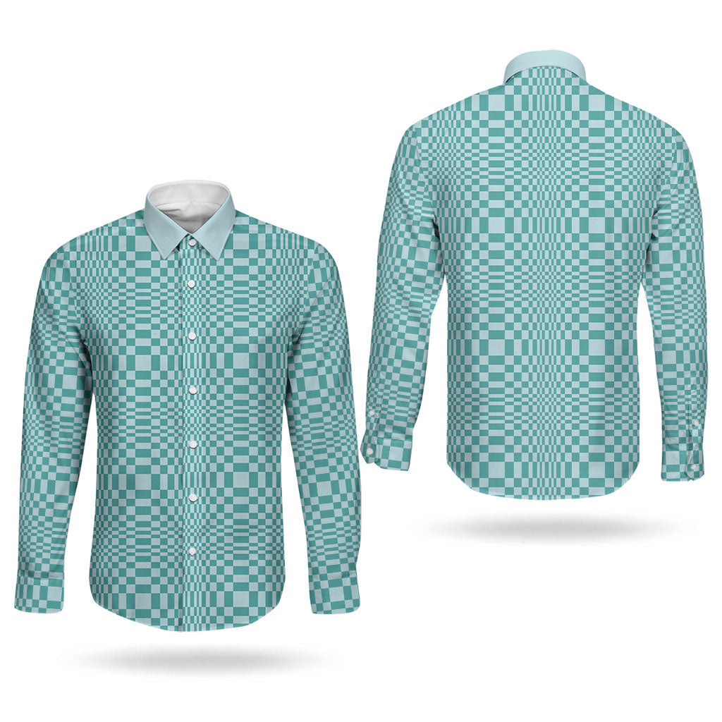 Cyan Filipino Binakol Motifs Couples Matching Mermaid Dress and Long Sleeve Button Shirt Mabuhay Philippines Festival Kusikus Pattern LT14 - Polynesian Pride