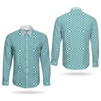 Cyan Filipino Binakol Motifs Couples Matching Mermaid Dress and Long Sleeve Button Shirt Mabuhay Philippines Festival Kusikus Pattern LT14 - Polynesian Pride