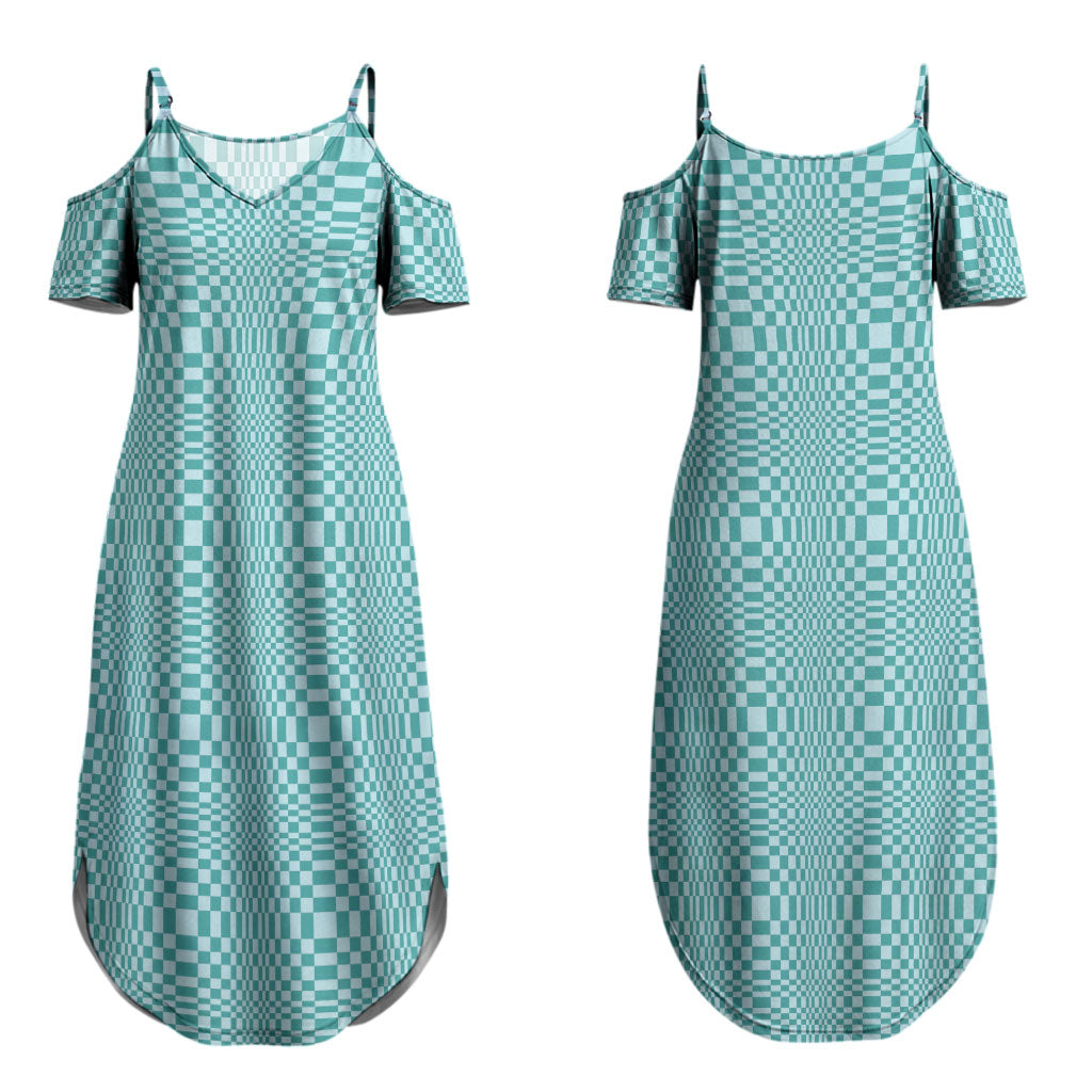 Cyan Filipino Binakol Motifs Couples Matching Summer Maxi Dress and Hawaiian Shirt Mabuhay Philippines Festival Kusikus Pattern LT14 - Polynesian Pride