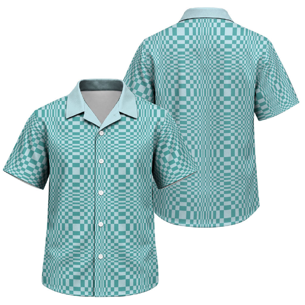 Cyan Filipino Binakol Motifs Family Matching Short Sleeve Bodycon Dress and Hawaiian Shirt Mabuhay Philippines Festival Kusikus Pattern LT14 Son's Shirt Cyan - Polynesian Pride