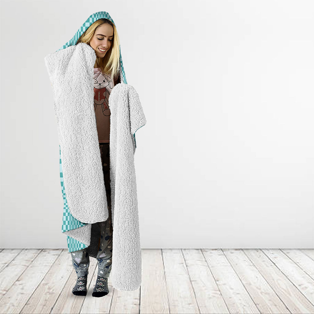 Cyan Filipino Binakol Motifs Hooded Blanket Mabuhay Philippines Festival Kusikus Pattern LT14 - Polynesian Pride