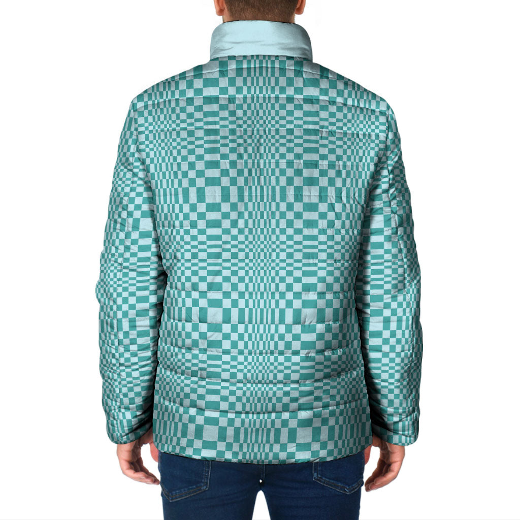 Cyan Filipino Binakol Motifs Padded Jacket Mabuhay Philippines Festival Kusikus Pattern LT14 - Polynesian Pride
