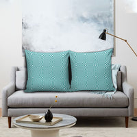 Cyan Filipino Binakol Motifs Pillow Cover Mabuhay Philippines Festival Kusikus Pattern LT14 - Polynesian Pride