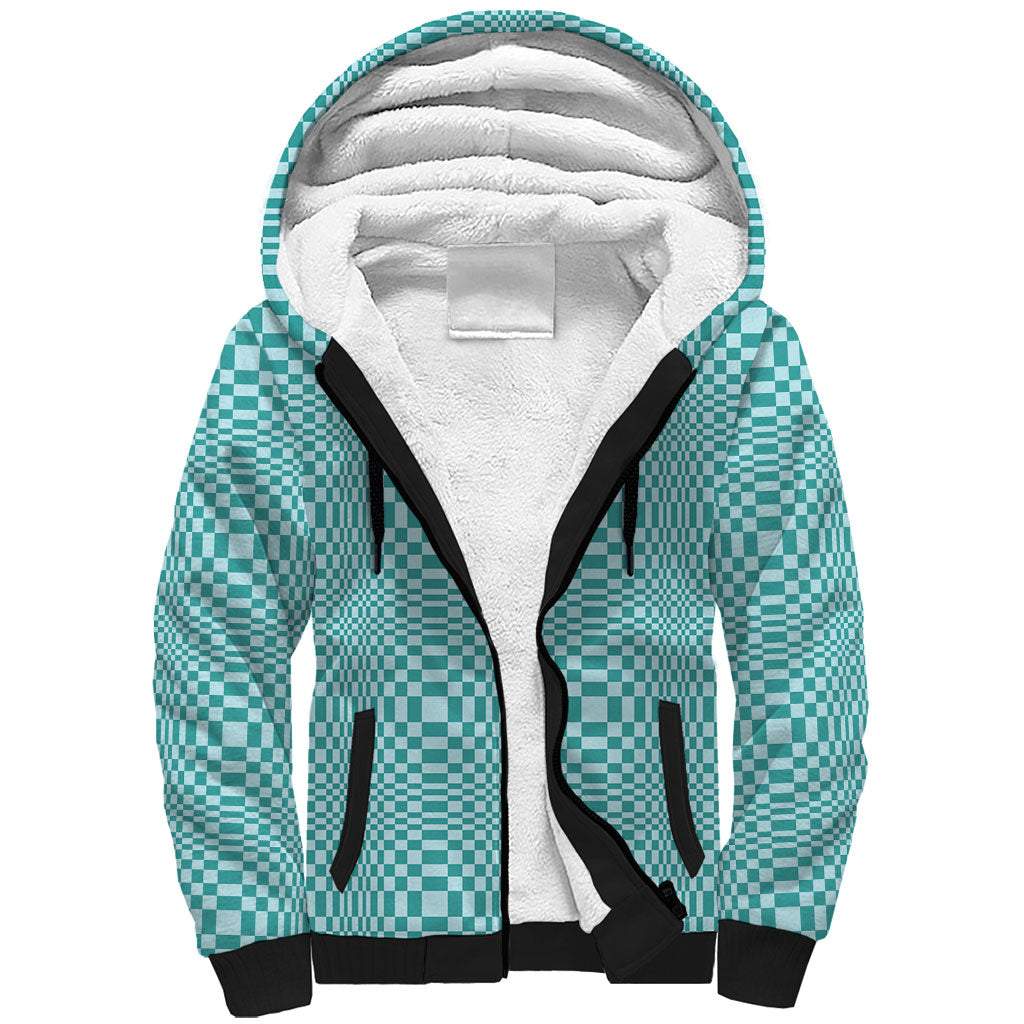 Cyan Filipino Binakol Motifs Sherpa Hoodie Mabuhay Philippines Festival Kusikus Pattern LT14 Unisex Cyan - Polynesian Pride