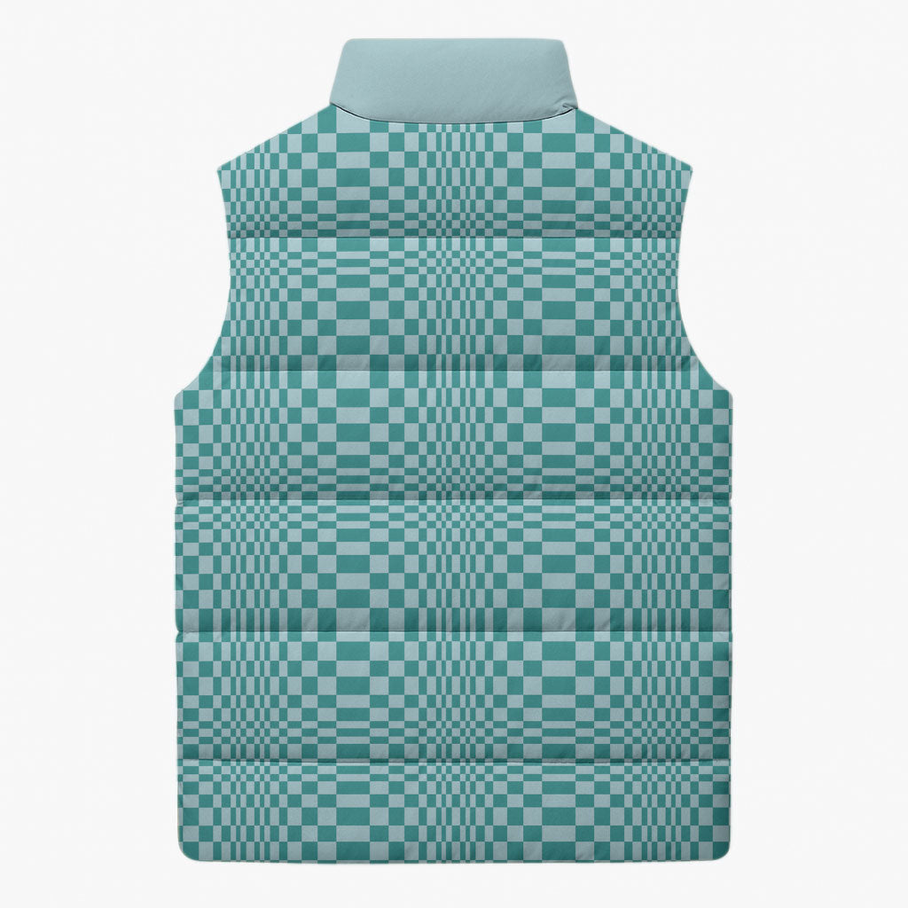 Cyan Filipino Binakol Motifs Sleeveless Puffer Jacket Mabuhay Philippines Festival Kusikus Pattern LT14 - Polynesian Pride