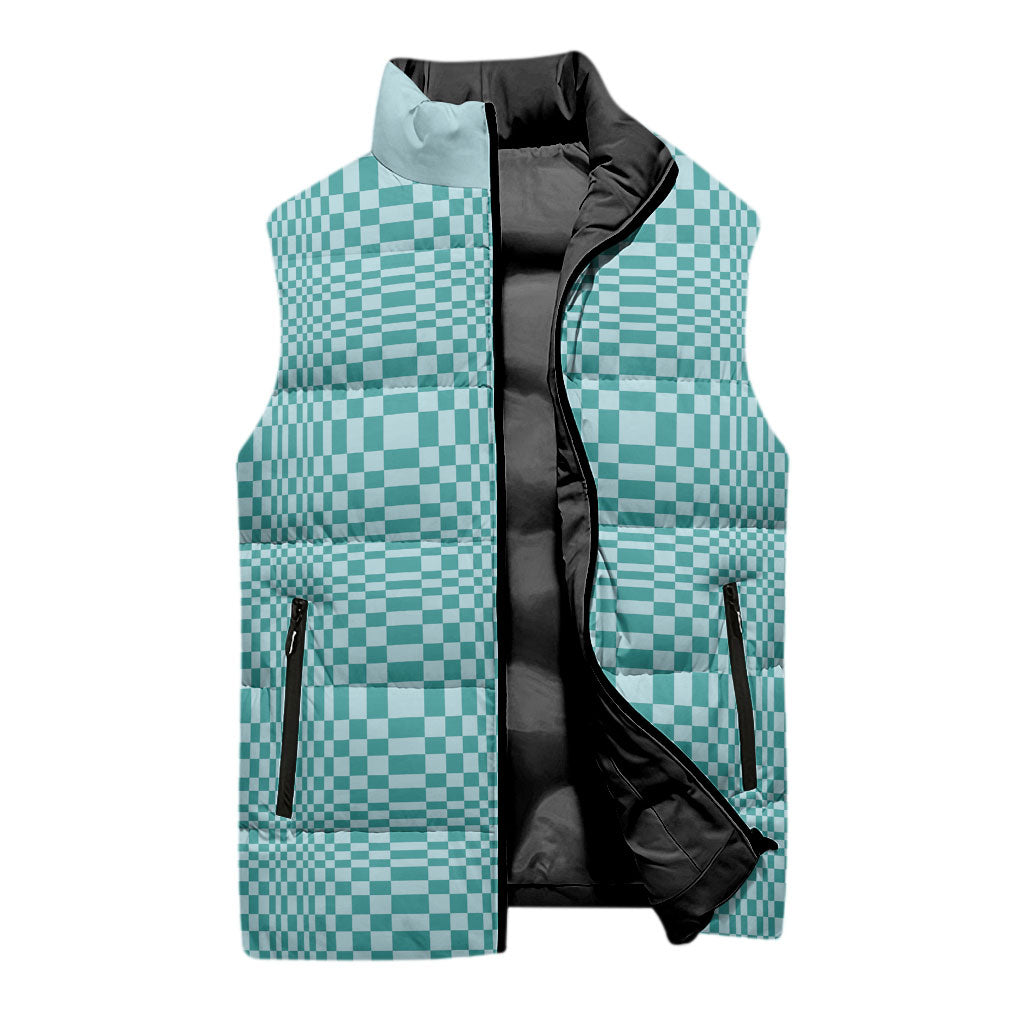 Cyan Filipino Binakol Motifs Sleeveless Puffer Jacket Mabuhay Philippines Festival Kusikus Pattern LT14 - Polynesian Pride