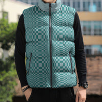 Cyan Filipino Binakol Motifs Sleeveless Puffer Jacket Mabuhay Philippines Festival Kusikus Pattern LT14 - Polynesian Pride