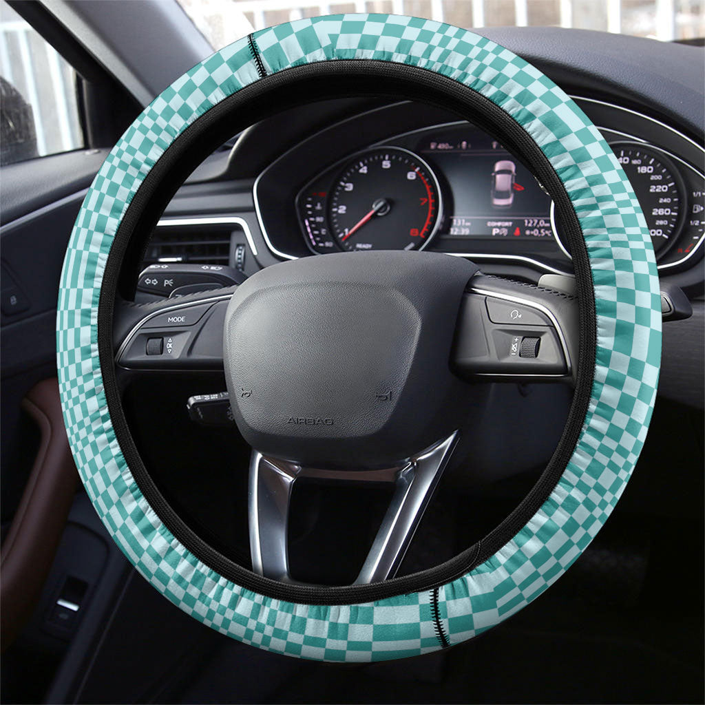 Cyan Filipino Binakol Motifs Steering Wheel Cover Mabuhay Philippines Festival Kusikus Pattern LT14 - Polynesian Pride