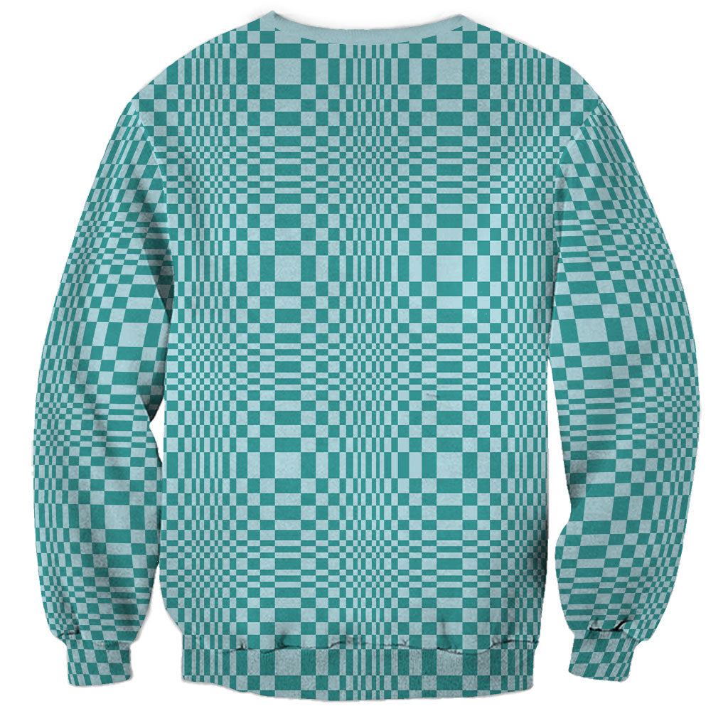 Cyan Filipino Binakol Motifs Sweatshirt Mabuhay Philippines Festival Kusikus Pattern LT14 - Polynesian Pride