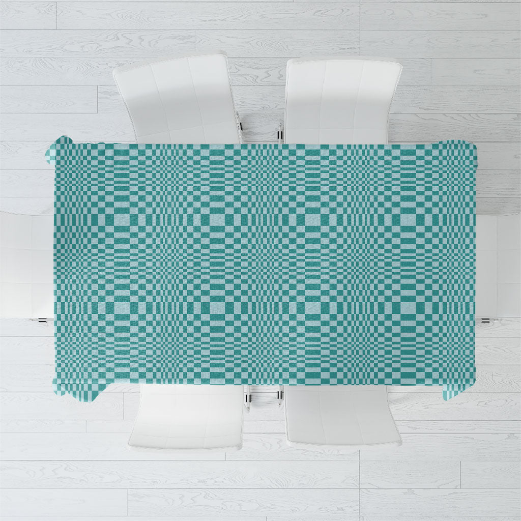 Cyan Filipino Binakol Motifs Tablecloth Mabuhay Philippines Festival Kusikus Pattern LT14 Cyan - Polynesian Pride