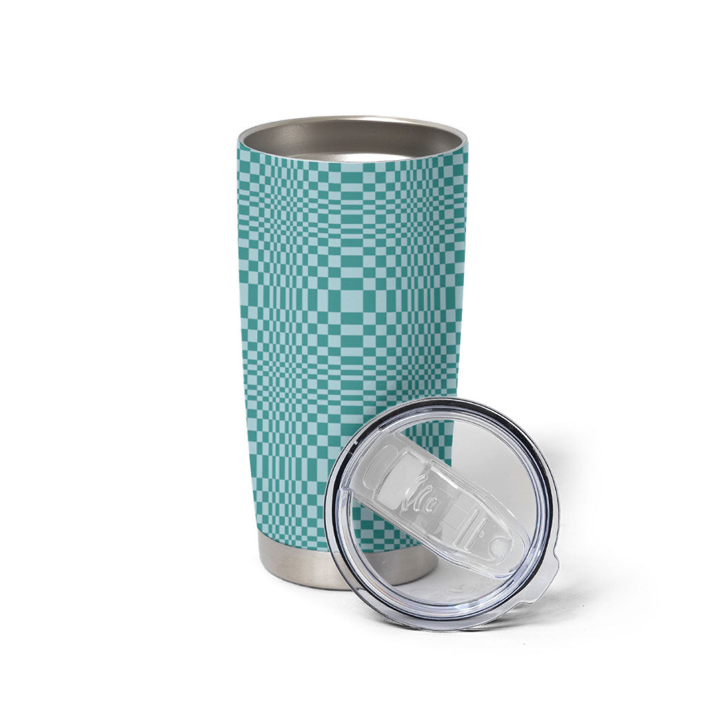 Cyan Filipino Binakol Motifs Tumbler Cup Mabuhay Philippines Festival Kusikus Pattern LT14 - Polynesian Pride