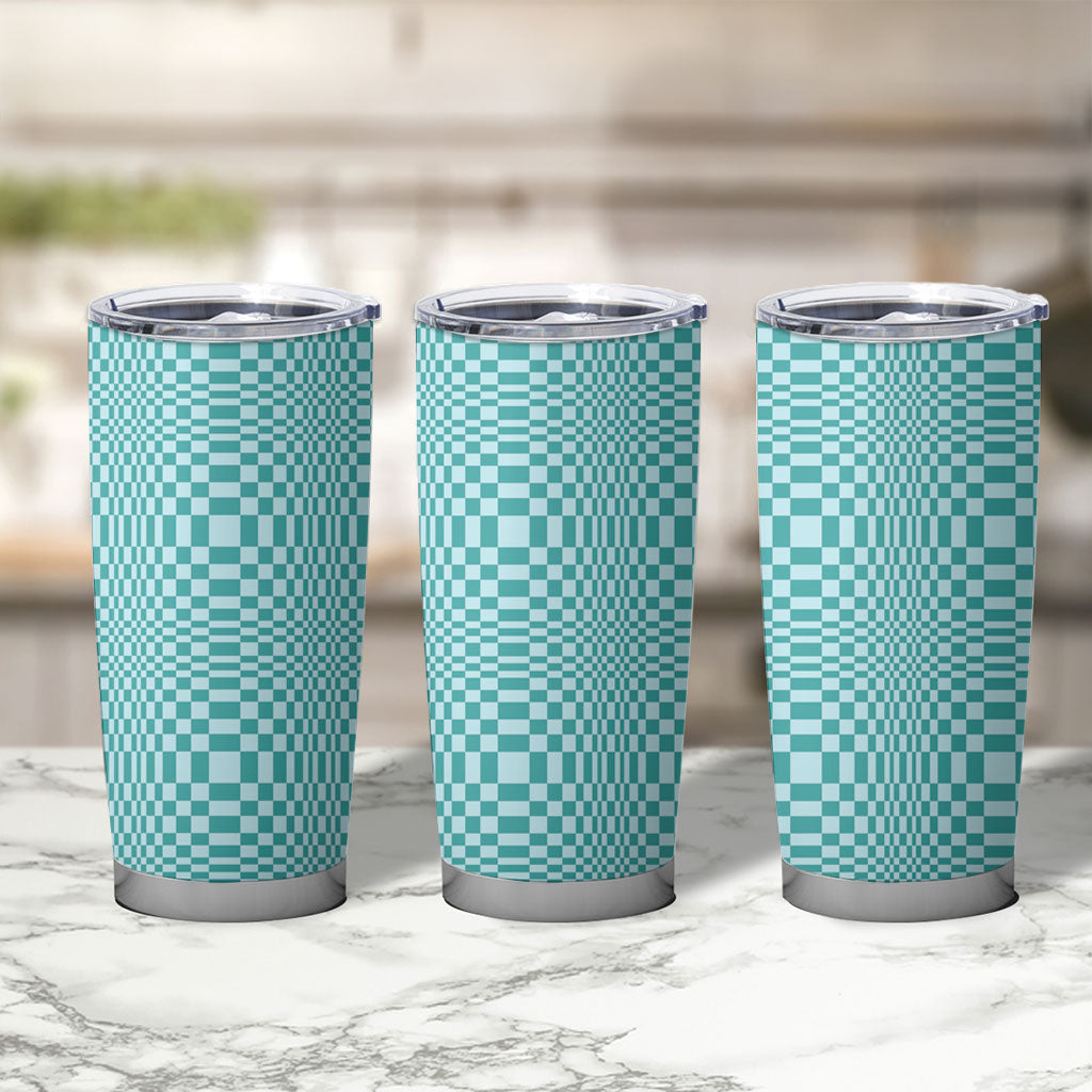 Cyan Filipino Binakol Motifs Tumbler Cup Mabuhay Philippines Festival Kusikus Pattern LT14 - Polynesian Pride