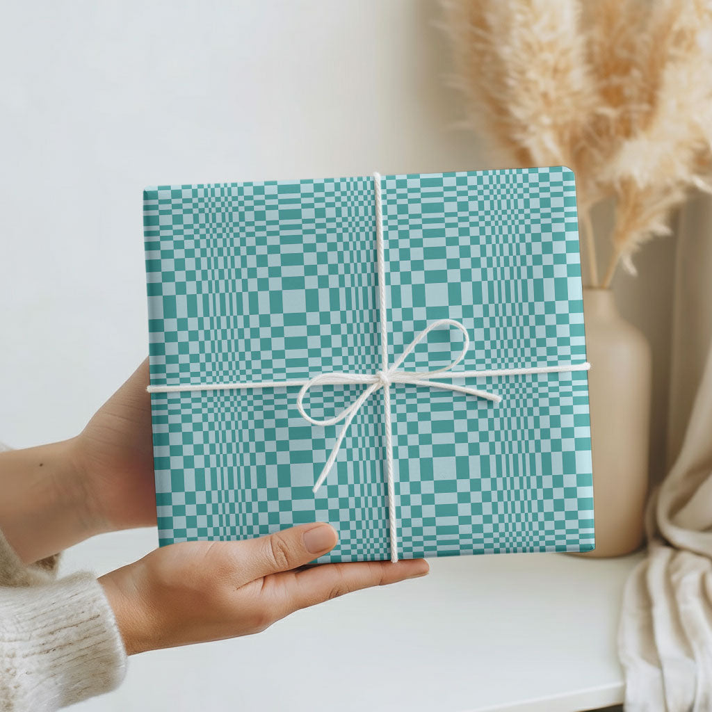 Cyan Filipino Binakol Motifs Wrapping Paper Mabuhay Philippines Festival Kusikus Pattern LT14 - Polynesian Pride