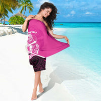 New Zealand Silver Fern Rugby Custom Sarong All Black Maori Pattern Pink - Polynesian Pride