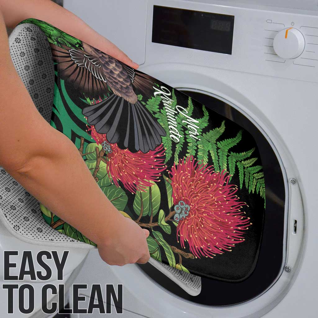 Meri Kirihimete New Zealand Bathroom Set Piwakawaka Koru Fern Mix Pohutukawa - Polynesian Pride