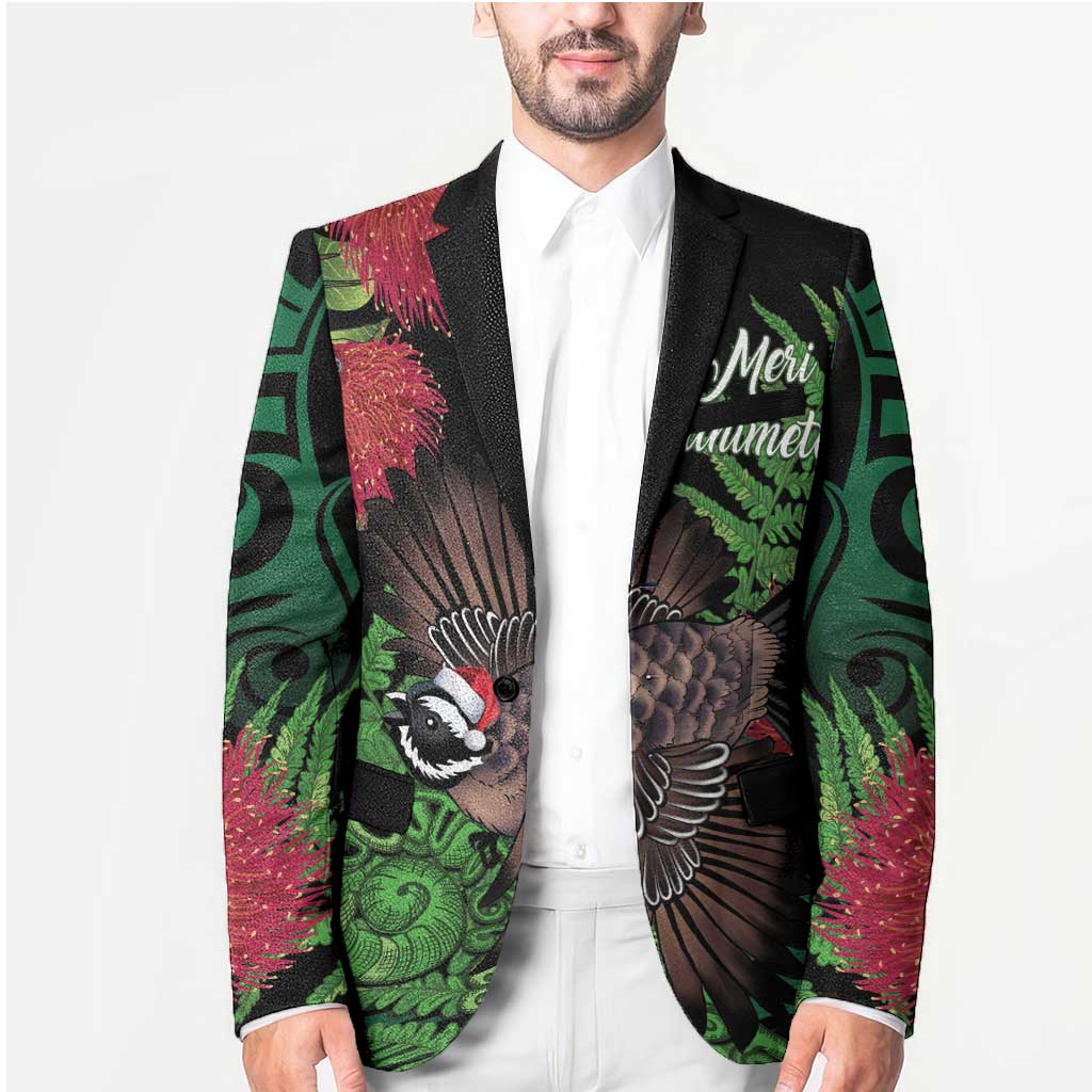 Meri Kirihimete New Zealand Blazer Piwakawaka Koru Fern Mix Pohutukawa - Polynesian Pride