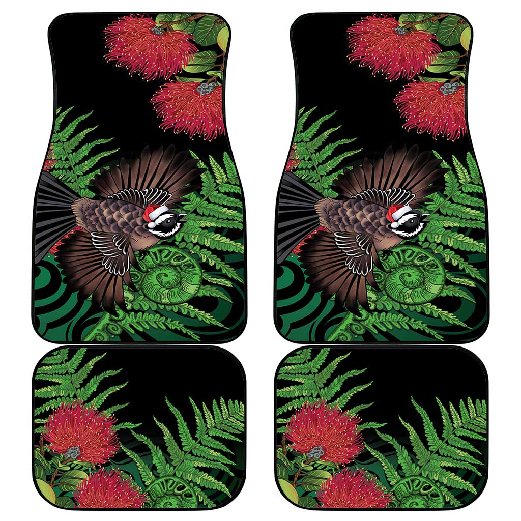 Meri Kirihimete New Zealand Car Mats Piwakawaka Koru Fern Mix Pohutukawa - Polynesian Pride