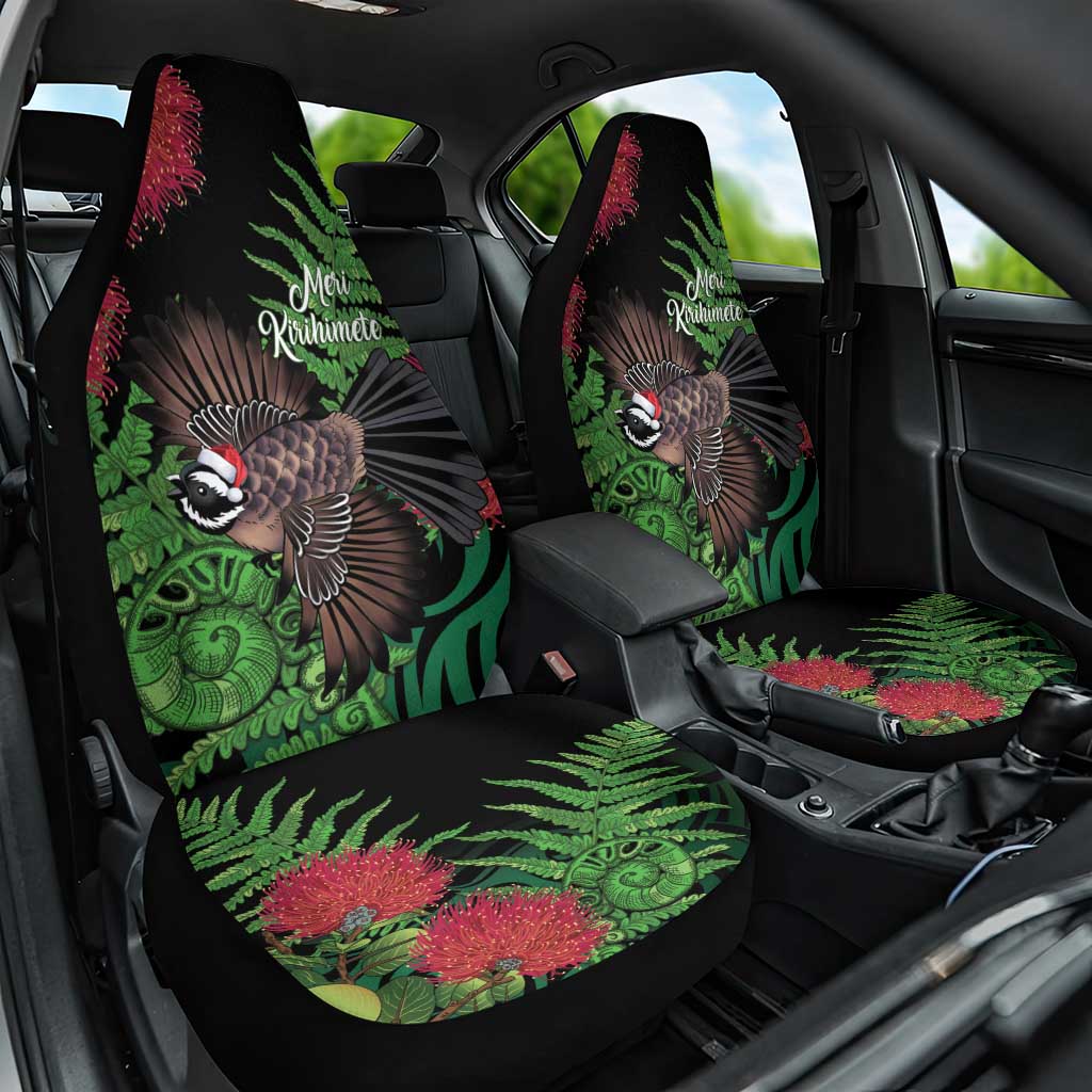 Meri Kirihimete New Zealand Car Seat Cover Piwakawaka Koru Fern Mix Pohutukawa - Polynesian Pride