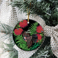 Meri Kirihimete New Zealand Ceramic Ornament Piwakawaka Koru Fern Mix Pohutukawa - Polynesian Pride