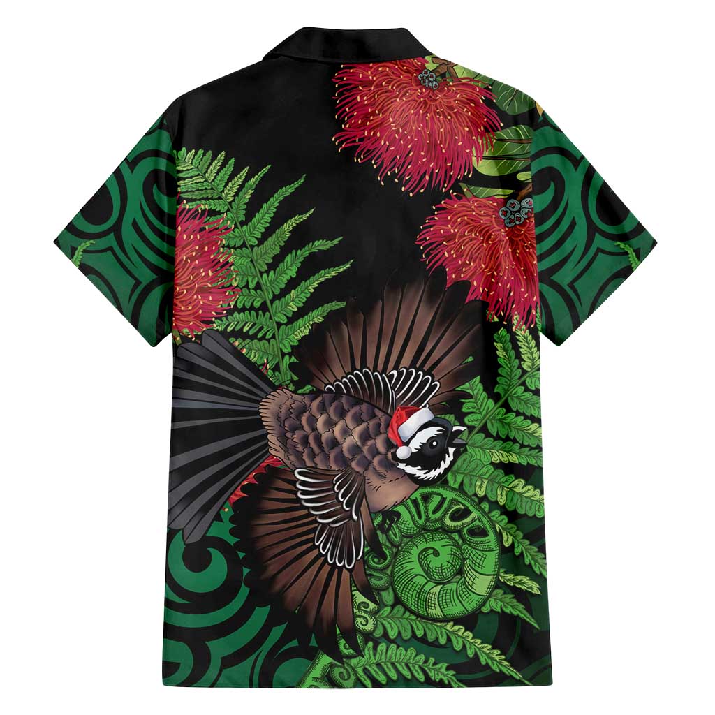 Meri Kirihimete New Zealand Family Matching Puletasi and Hawaiian Shirt Piwakawaka Koru Fern Mix Pohutukawa - Polynesian Pride