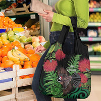 Meri Kirihimete New Zealand Grocery Bag Piwakawaka Koru Fern Mix Pohutukawa - Polynesian Pride