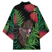 Meri Kirihimete New Zealand Kimono Piwakawaka Koru Fern Mix Pohutukawa - Polynesian Pride