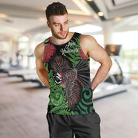 Meri Kirihimete New Zealand Men Tank Top Piwakawaka Koru Fern Mix Pohutukawa - Polynesian Pride