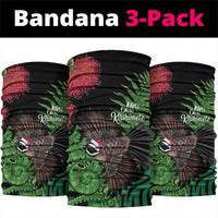 Meri Kirihimete New Zealand Neck Gaiter Piwakawaka Koru Fern Mix Pohutukawa - Polynesian Pride