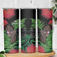 Meri Kirihimete New Zealand Skinny Tumbler Piwakawaka Koru Fern Mix Pohutukawa LT14 - Polynesian Pride