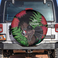 Meri Kirihimete New Zealand Spare Tire Cover Piwakawaka Koru Fern Mix Pohutukawa - Polynesian Pride