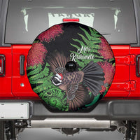 Meri Kirihimete New Zealand Spare Tire Cover Piwakawaka Koru Fern Mix Pohutukawa - Polynesian Pride