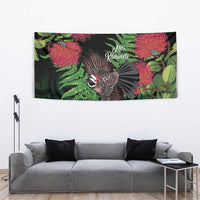 Meri Kirihimete New Zealand Tapestry Piwakawaka Koru Fern Mix Pohutukawa - Polynesian Pride