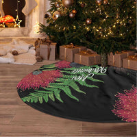 Meri Kirihimete New Zealand Tree Skirt Piwakawaka Koru Fern Mix Pohutukawa - Polynesian Pride