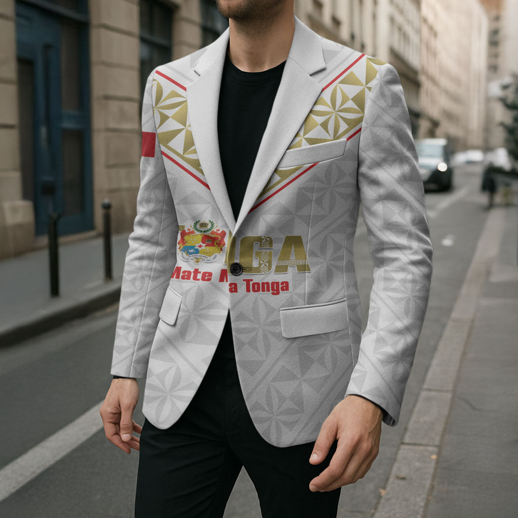 Mate Maa Tonga Rugby Custom Blazer 2026 Tongan Ngatu Pattern LT14 - Polynesian Pride