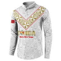 Mate Maa Tonga Rugby Custom Button Sweatshirt 2026 Tongan Ngatu Pattern LT14 - Polynesian Pride