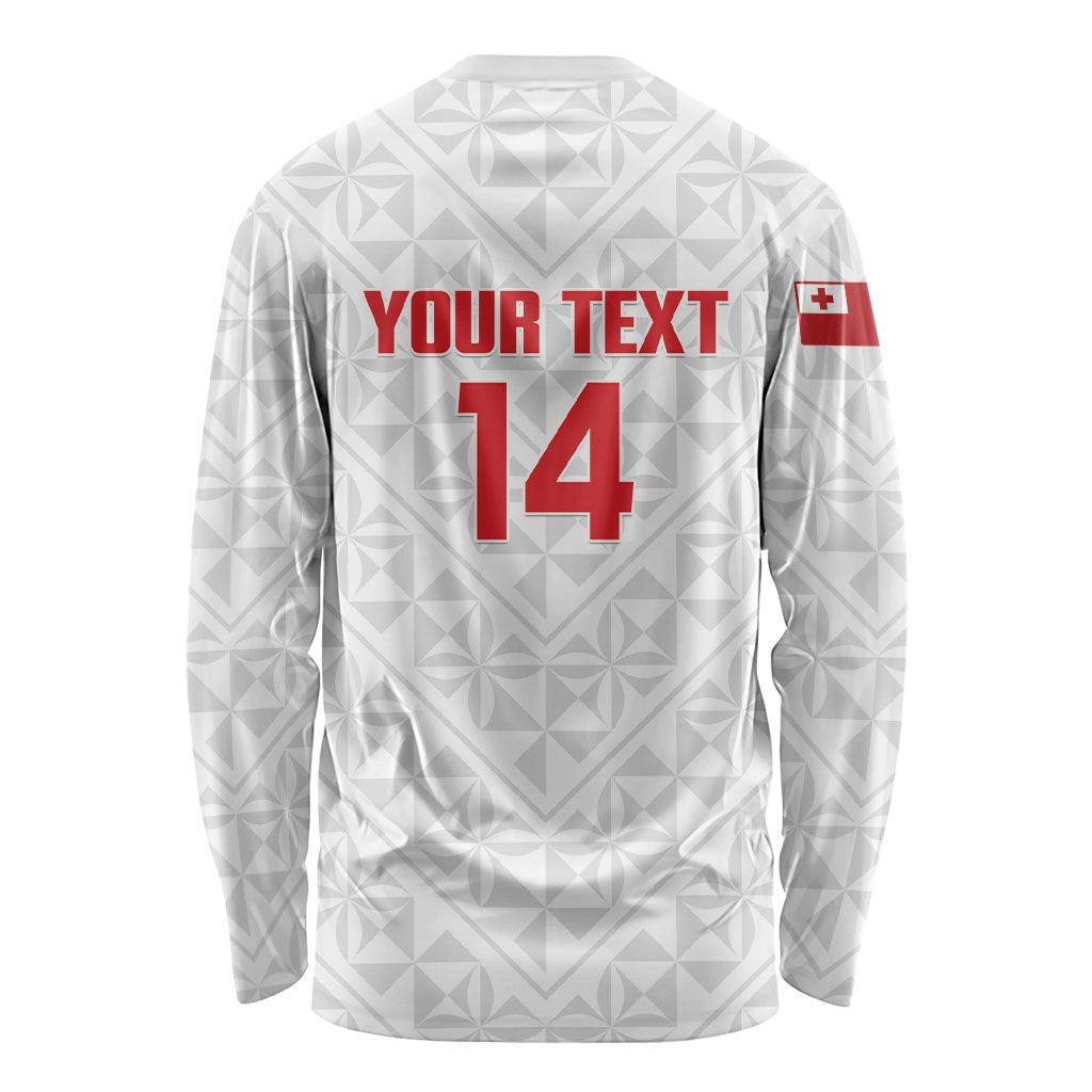 Mate Maa Tonga Rugby Custom Long Sleeve Shirt 2026 Tongan Ngatu Pattern LT14 - Polynesian Pride