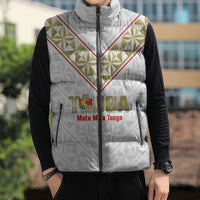 Mate Maa Tonga Rugby Custom Sleeveless Puffer Jacket 2026 Tongan Ngatu Pattern LT14 - Polynesian Pride