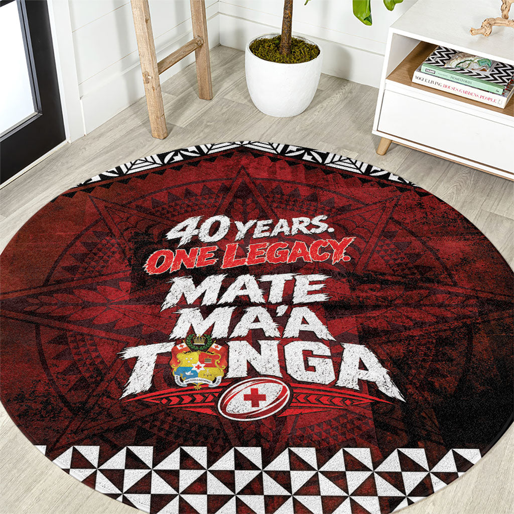 Mate Maa Tonga Rugby 2026 Round Carpet 40 Years Anniversary One Legacy LT14 Red - Polynesian Pride