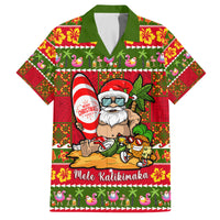 Personalised Hawaii Surfing Santa Christmas Family Matching Summer Maxi Dress and Hawaiian Shirt Tropical Pineapple Mele Kalikimaka Quilt Pattern LT14 Dad's Shirt - Short Sleeve Red - Polynesian Pride