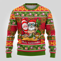 Personalised Hawaii Surfing Santa Christmas Ugly Christmas Sweater Tropical Pineapple Mele Kalikimaka Quilt Pattern LT14 - Polynesian Pride