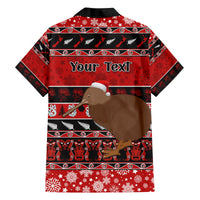 Personalised New Zealand Christmas Family Matching Summer Maxi Dress and Hawaiian Shirt Aotearoa Kiwi Meri Kirihimete Red Version LT14 - Polynesian Pride