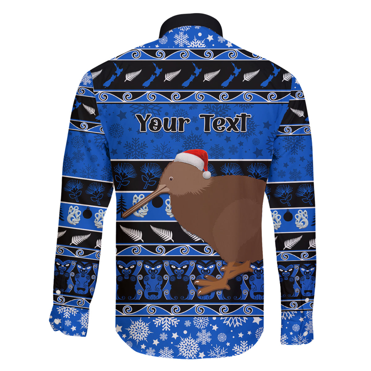 Personalised New Zealand Christmas Family Matching Tank Maxi Dress and Hawaiian Shirt Aotearoa Kiwi Meri Kirihimete Blue Version LT14 - Polynesian Pride