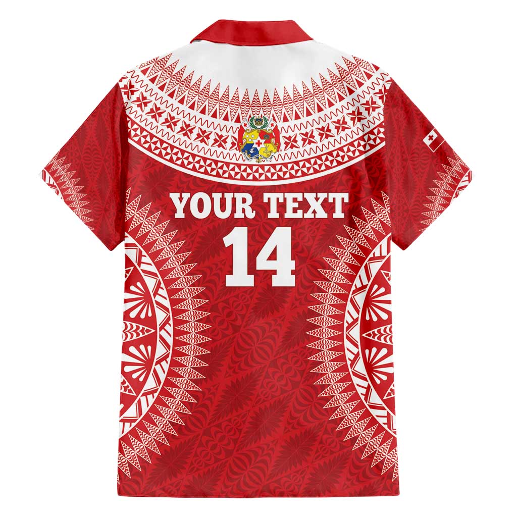 Custom Tonga Mate Maa Family Matching Short Sleeve Bodycon Dress and Hawaiian Shirt Go Champions Tongan Ngatu - Red