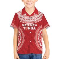 Custom Tonga Mate Maa Kid Hawaiian Shirt Go Champions Tongan Ngatu - Red LT14 Kid Red - Polynesian Pride