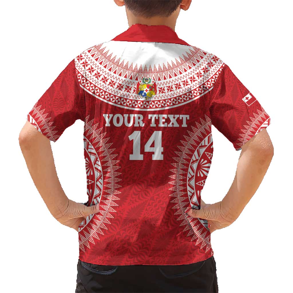 Custom Tonga Mate Maa Kid Hawaiian Shirt Go Champions Tongan Ngatu - Red LT14 - Polynesian Pride
